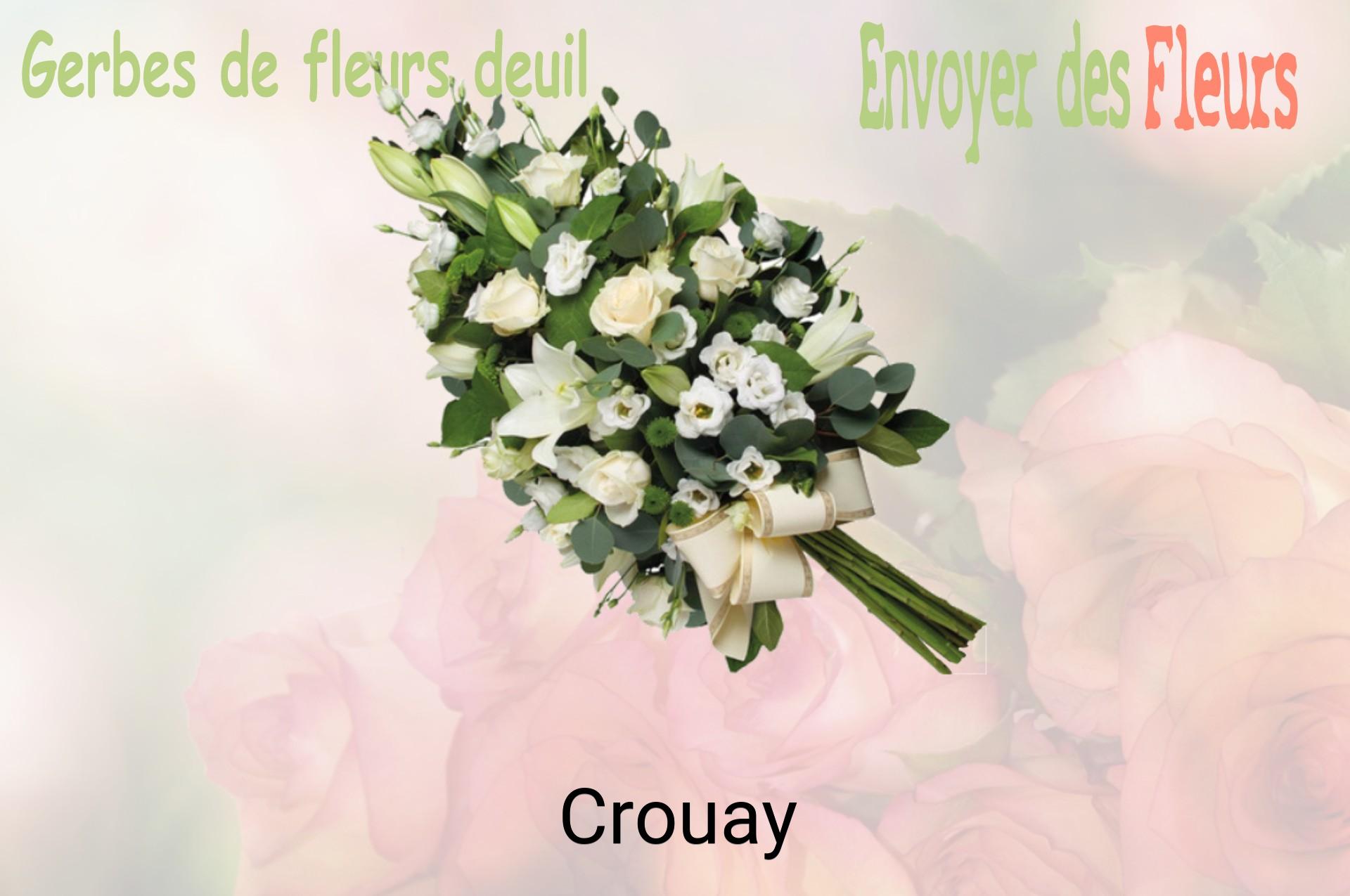 Gerbe de fleurs de deuil livrée à Crouay